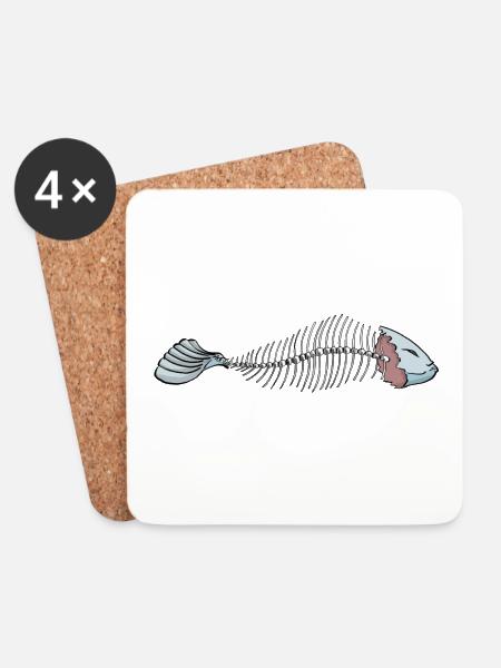 fish - Coasters (set of 4) - white