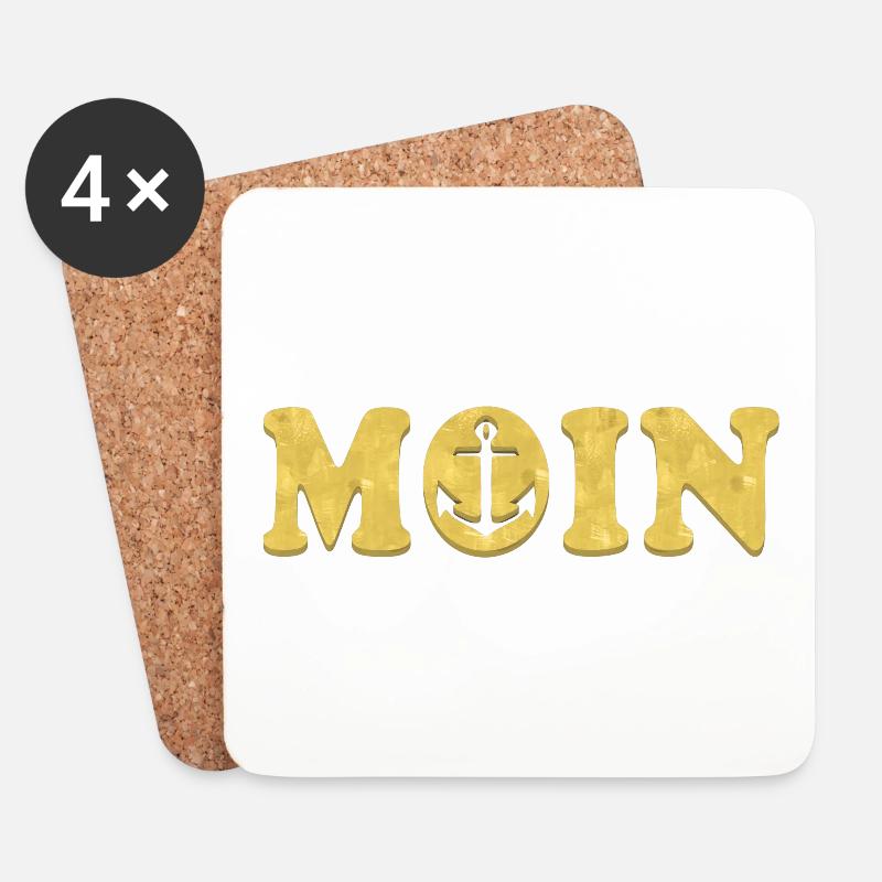 MOIN Anker Gold - Untersetzer (4er-Set) - Weiß