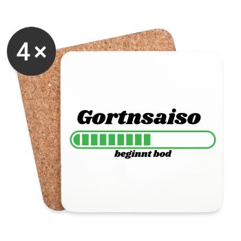 Gortnsaiso - bayerischer Spruch - Untersetzer (4er-Set) - Weiß - Vorne