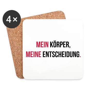 Mein Körper, meine Entscheidung. - Untersetzer (4er-Set) - Weiß - Vorne