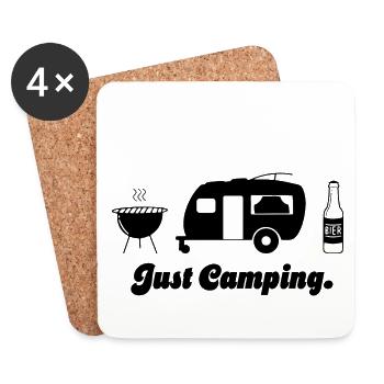 Caravane Just Camping - Dessous de verre (lot de 4) - blanc - Devant