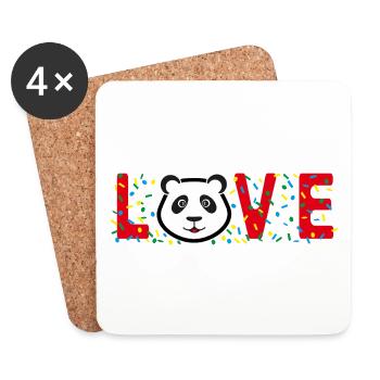 Liebes Panda mit viel Konfetti. - Untersetzer (4er-Set) - Weiß - Vorne