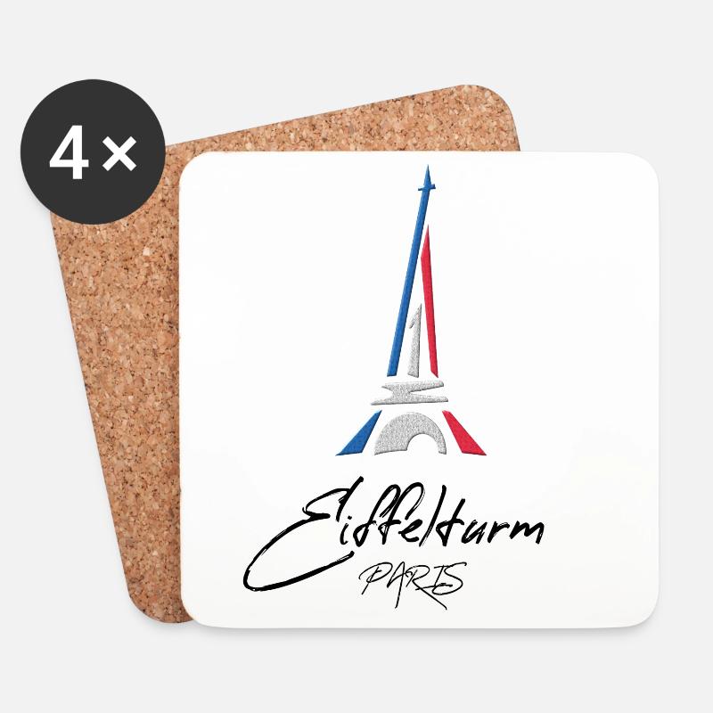 Eiffelturm Paris - Untersetzer (4er-Set) - Weiß