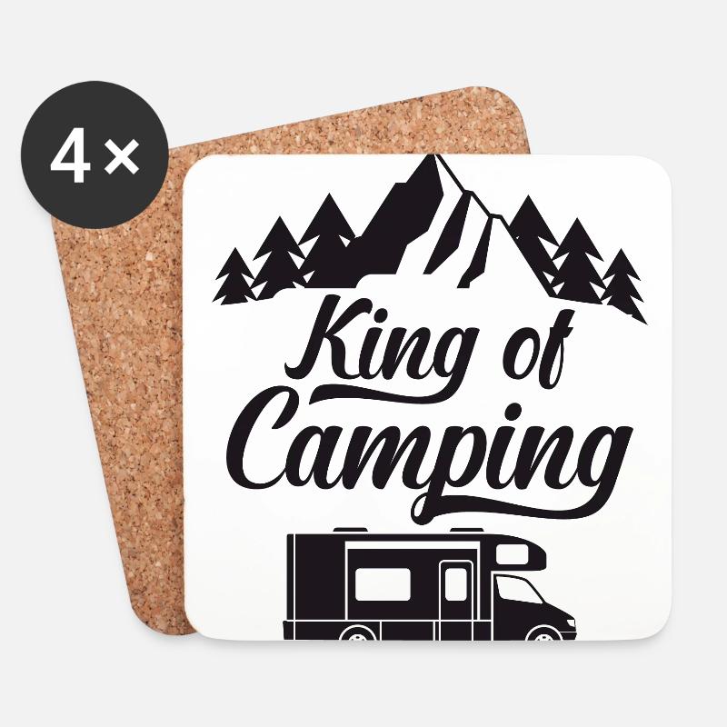 Camping, Camper, Geschenk Camper - Untersetzer (4er-Set) - Weiß