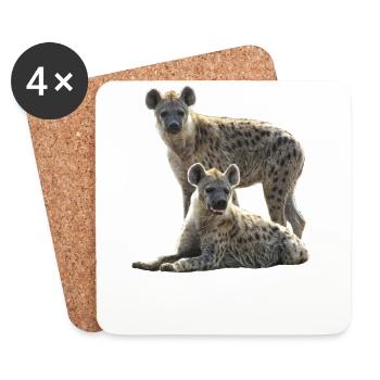 Hyänen - Raubtiere - Afrika - Kenia - Safari - Untersetzer (4er-Set) - Weiß - Vorne