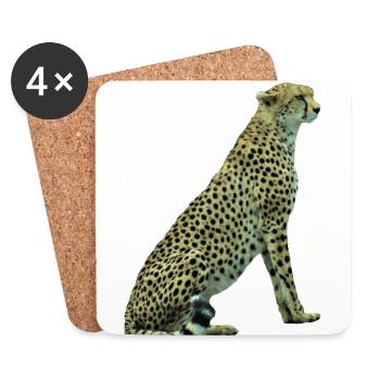 Gepard - Raubkatze - Katze - Grosskatze - Afrika - Untersetzer (4er-Set) - Weiß - Vorne