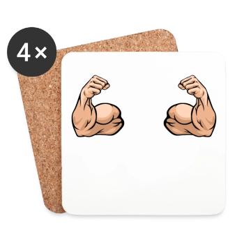 biceps - Dessous de verre (lot de 4) - blanc - Devant