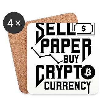 Cryptocurrency Crypto Trader Cryptocurrency Crypto Crypto - Coasters (set of 4) - white - Front