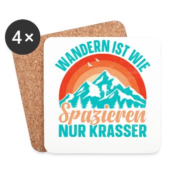 Wandern Ist Wie Spazieren Nur Krasser Bergsteiger - Untersetzer (4er-Set) - Weiß - Vorne