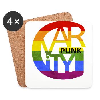 pride gravity Buchstabe für Punks - Untersetzer (4er-Set) - Weiß - Vorne