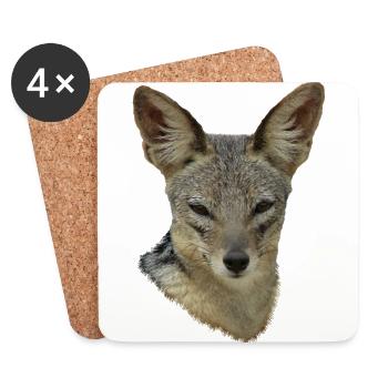 Schakal - Wildhund - Hund - Wildtier in Afrika - Untersetzer (4er-Set) - Weiß - Vorne