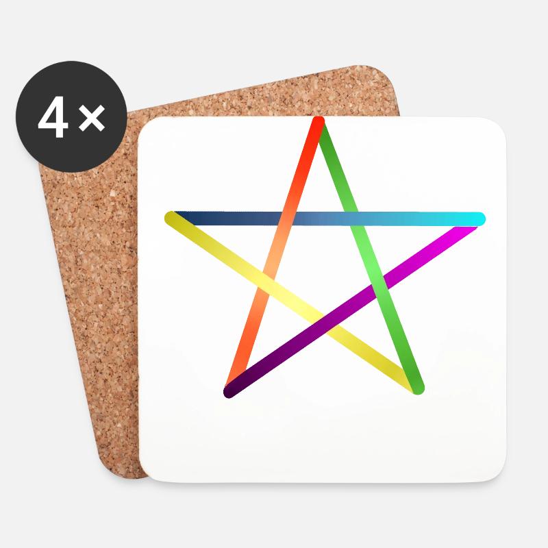 Triangles - graphics - graphic design - Coasters (set of 4) - white
