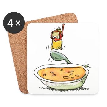 Suppentaucher - Untersetzer (4er-Set) - Weiß - Vorne