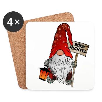 Gnome de bureau Gnome de Noël - Dessous de verre (lot de 4) - blanc - Devant
