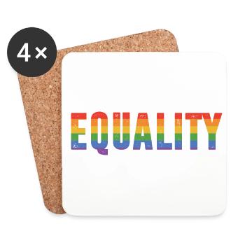 Equality Gay Pride Lgbtq Rainbow Transgender Bisex - Untersetzer (4er-Set) - Weiß - Vorne