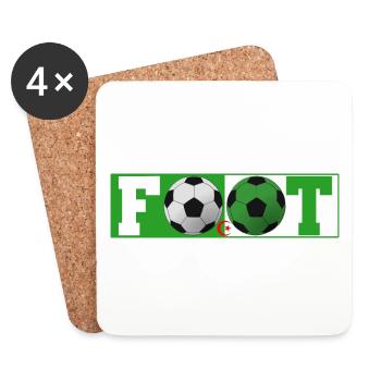 FootFootball Algérie - Dessous de verre (lot de 4) - blanc - Devant