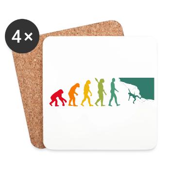 Evolution Graphic Climbing Climber Bouldering Boul - Untersetzer (4er-Set) - Weiß - Vorne