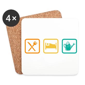 Eat Sleep Garden Repeat Gardening Gardener Horticu - Untersetzer (4er-Set) - Weiß - Vorne