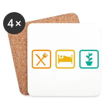 Eat Sleep Gardening Repeat Garden Gardener Horticu - Untersetzer (4er-Set) - Weiß - Vorne