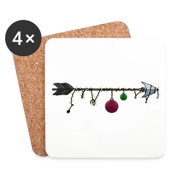 Flèche de Noël - Dessous de verre (lot de 4) - blanc - Devant