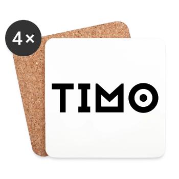 First name Timo - Coasters (set of 4) - white - Front