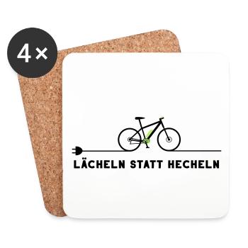 Ebike E-Bike Pedelec Geschenk Fahrrad eMTB - Untersetzer (4er-Set) - Weiß - Vorne
