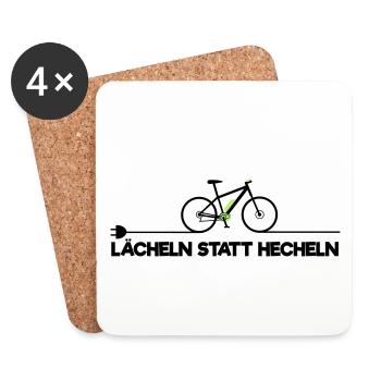 Ebike E-Bike Pedelec Geschenk Fahrrad eMTB - Untersetzer (4er-Set) - Weiß - Vorne