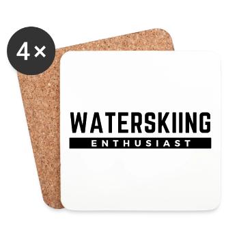 Waterskiing Enthusiast. - Coasters (set of 4) - white - Front