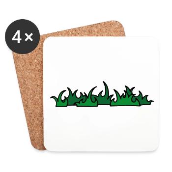 Grass Meadow Lawn Pasture - Coasters (set of 4) - white - Front
