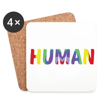 Human Pride Lgbtq Rainbow Transgender Bisexual Lov - Untersetzer (4er-Set) - Weiß - Vorne