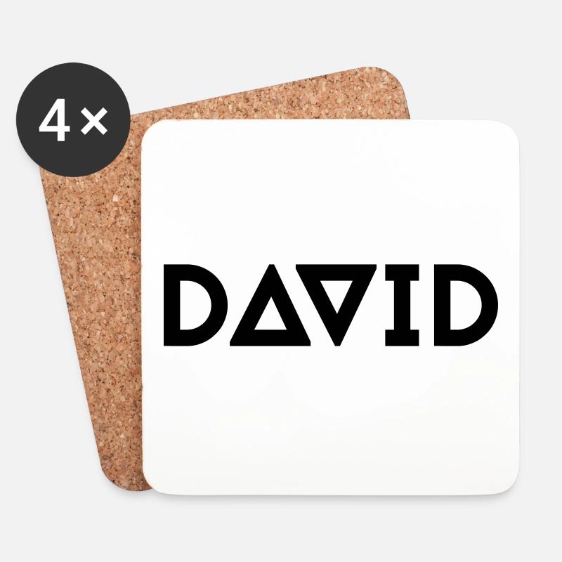 First name David - Coasters (set of 4) - white