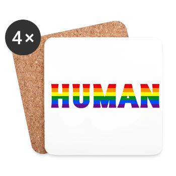 Human Gay Pride Lgbtq Rainbow Transgender Bisexual - Untersetzer (4er-Set) - Weiß - Vorne