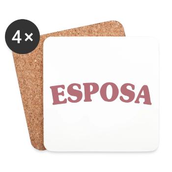 Esposa Cool Wife To Be Bride Couple Wedding Gift - Coasters (set of 4) - white - Front