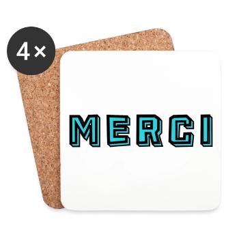 MAÎTRESSE. MAITRE. MERCI. MERCI MAÎTRESSE. MAITRE - Dessous de verre (lot de 4) - blanc - Devant