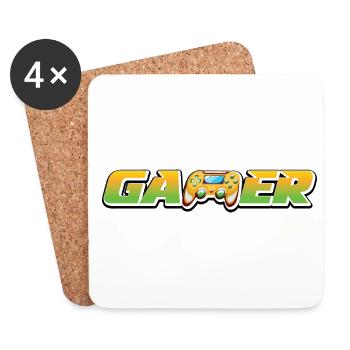 Gamer Graphic Video Game Player Gaming Gamer Pc Co - Untersetzer (4er-Set) - Weiß - Vorne
