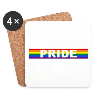 LGBT PRIDE - Dessous de verre (lot de 4) - blanc - Devant