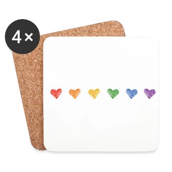Equality Gay Pride Lgbtq Rainbow Transgender Bisex - Untersetzer (4er-Set) - Weiß - Vorne