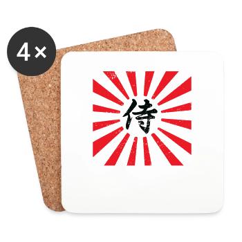 SAMURAI JAPAN SCHRIFTZEICHEN DESIGN JAPAN FLAGGE - Untersetzer (4er-Set) - Weiß - Vorne