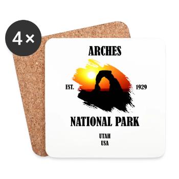 Arches National Park Utah USA Stone Arch Geology - Coasters (set of 4) - white - Front