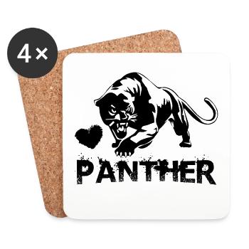 Ich liebe einen Panther - Untersetzer (4er-Set) - Weiß - Vorne