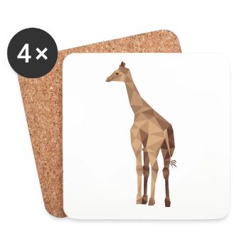Giraffe africa wilderness savanna polygon gift - Coasters (set of 4) - white - Front