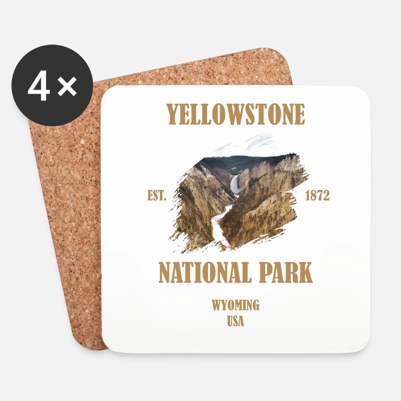 Yellowstone Nationalpark - Untersetzer (4er-Set) - Weiß