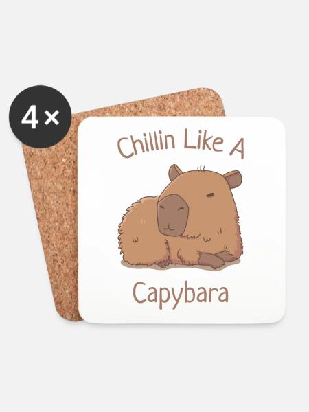 Chillin wie ein Capybara - Untersetzer (4er-Set) - Weiß