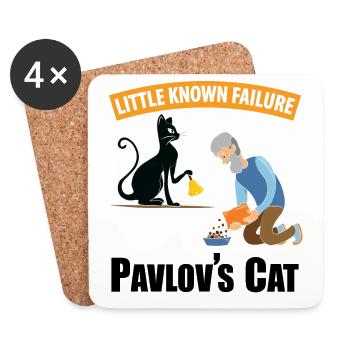 Le chat de Pavlov échec peu connu Psychologie drôle - Dessous de verre (lot de 4) - blanc - Devant