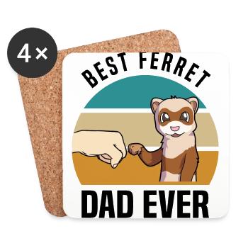 Furet - Dessous de verre (lot de 4) - blanc - Devant