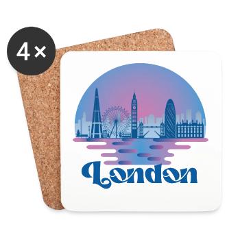 London Skyline United Kingdom Travel - Coasters (set of 4) - white - Front