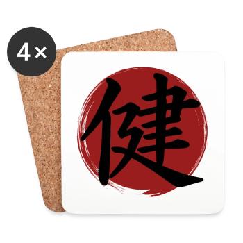 Gesundheits-Kanji - Untersetzer (4er-Set) - Weiß - Vorne