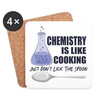 La chimie, c’est comme la cuisine - Dessous de verre (lot de 4) - blanc - Devant