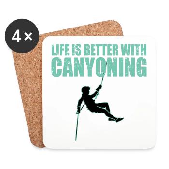 Life is Better With Canyoning - Coasters (set of 4) - white - Front