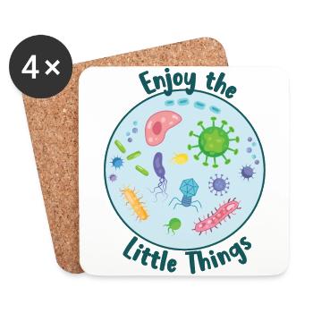 Enjoy The Little Things Microbiology - Coasters (set of 4) - white - Front